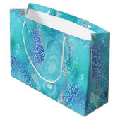 Blue Leopard Agate | Glam Abstract Stone ラージペーパーバッグ (裏面アングル)