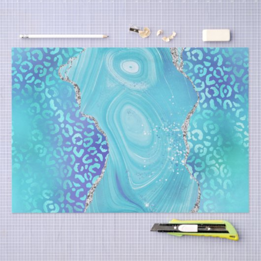 Blue Leopard Agate | Glam Abstract Stone 薄葉紙 (クラフト)