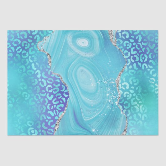 Blue Leopard Agate | Glam Abstract Stone 薄葉紙 (正面)