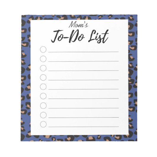 Blue Leopard To-Doリスト ノートパッド (正面)