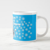 Blue Let It Snow Fun Snowman Specialty Mug ジャンボコーヒーマグカップ (右)