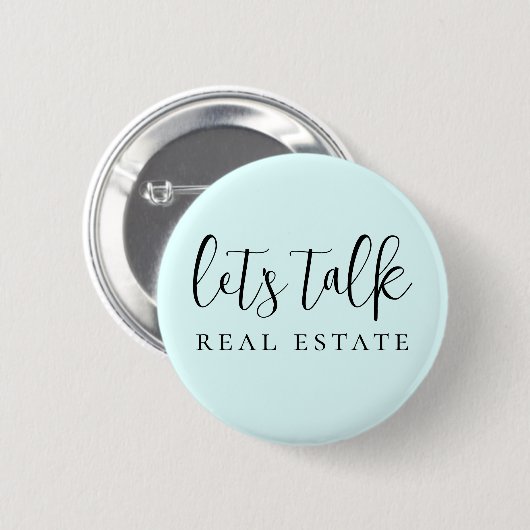 Blue Let's Talk Real Estate Promotional 缶バッジ (正面&裏面)