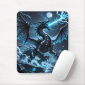 Blue Lightning Black Dragon Storm Fantasy Gaming マウスパッド (マウス)
