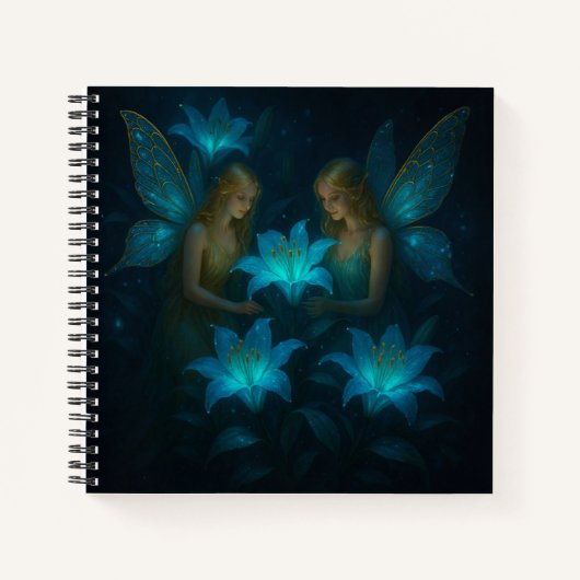 Blue Lily Fairy Art Journal ノートブック (正面)