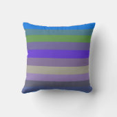 Blue, Lime & Magenta Retro Stripes クッション (裏面)