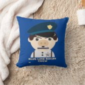 "BLUE LINE BACON CREW" 面白い警察 クッション (ブランケット)