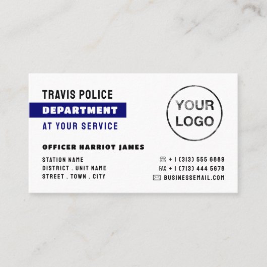 Blue Line & Logo、警察官、法執行機関 名刺 (正面)