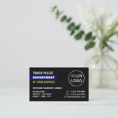 Blue Line & Logo、警察官、法執行機関 名刺 (スタンド正面)