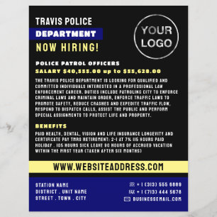 Blue Line & Logo、警察職員、Law Recruitment チラシ