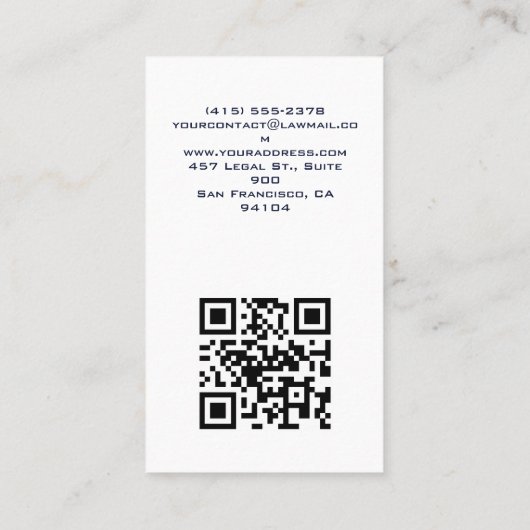 BLUE LINE MONOGRAM CORPORATE LOGO QR CODE 名刺 (裏面)