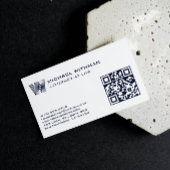 BLUE LINE MONOGRAM  MASCULINE QR LAWYER ACCOUNTANT 名刺