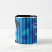 Blue Line Pattern Editable Portrait Men Graduation マグカップ (中央)