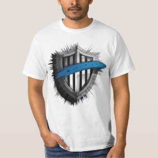 Blue Line Shield – Honor, Service, Protection Tシャツ