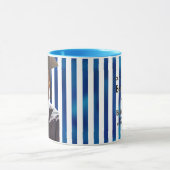 Blue Lines Custom Portrait Men Graduation マグカップ (中央)