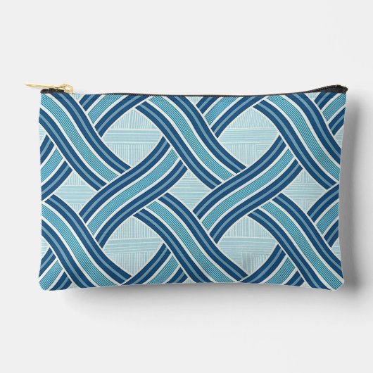 Blue Lines Pattern アクセサリーポーチ (正面)