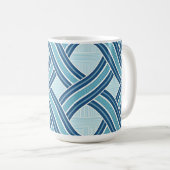 Blue Lines Pattern コーヒーマグカップ (正面右)