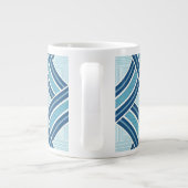 Blue Lines Pattern ジャンボコーヒーマグカップ (裏面)