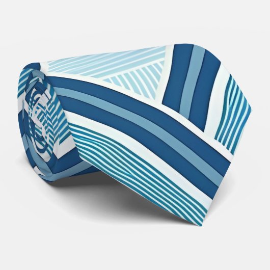 Blue Lines Pattern ネクタイ (ロール)