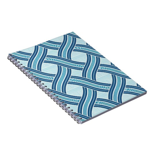 Blue Lines Pattern ノートブック (右側)