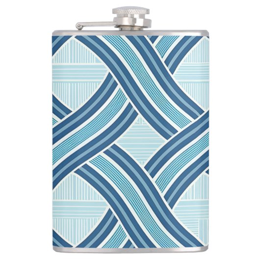 Blue Lines Pattern フラスク (正面)