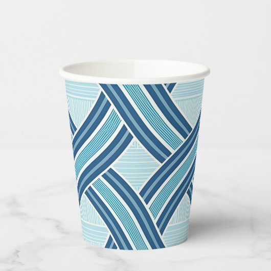 Blue Lines Pattern 紙コップ (左)