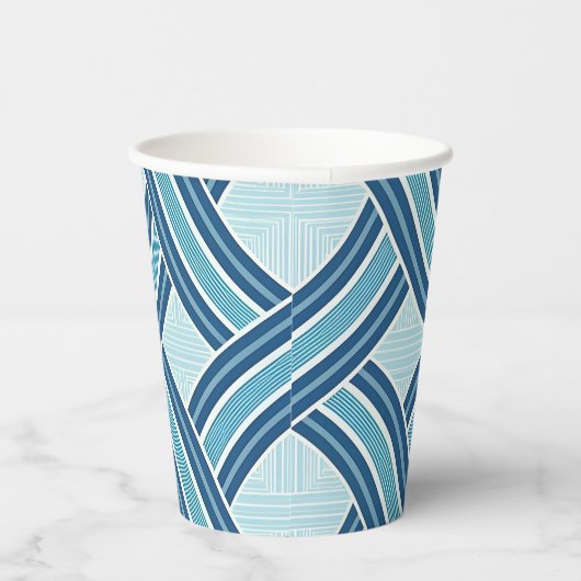 Blue Lines Pattern 紙コップ (右)