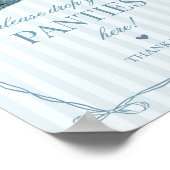 Blue Lingerie Bachelorette Panties Please Sign ポスター (角)