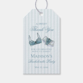 Blue Lingerie Shower Bachelorette Bridal Favor ギフトタグ