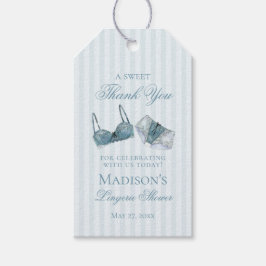 Blue Lingerie Shower Bachelorette Bridal Favor ギフトタグ