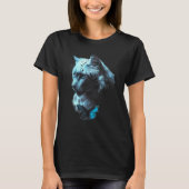 Blue Lion Blue eyes Big Cat Tシャツ (正面)