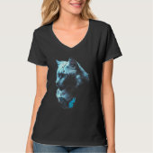 Blue Lion Blue eyes Big Cat Tシャツ (正面)