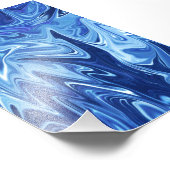 Blue liquid abstract pattern フォトプリント            (角)