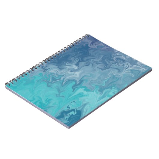 Blue Liquid Marble Abstract Pattern ノートブック (左側)