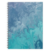 Blue Liquid Marble Abstract Pattern ノートブック (正面)