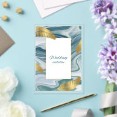 Blue Liquid Marble Wedding Invitation | Premium El アクリル招待状 (インサイチュ (ウェディング))