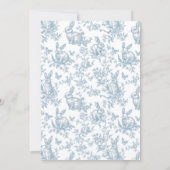 Blue Little Bunny Spring Easter Baby Boy Shower サンキューカード (裏面)