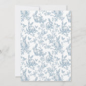 Blue Little Bunny Spring Easter Toile Baby Shower 招待状 (裏面)