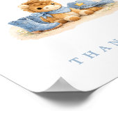 Blue Little Cowboy Baby Shower Cards Books Gifts ポスター (角)