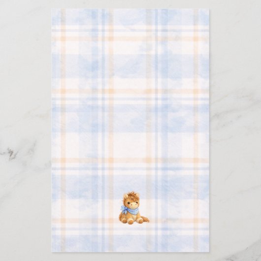 Blue Little Cowboy Wishes For Babies Advice Card (裏面)