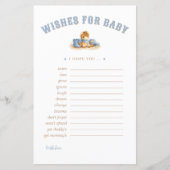 Blue Little Cowboy Wishes For Babies Advice Card (正面)