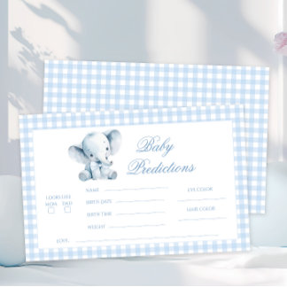 Blue Little Elephant Peanut Bow Baby Predictions 便箋