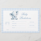 Blue Little Elephant Peanut Bow Baby Predictions 便箋 (正面)