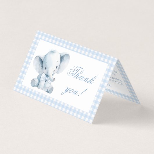 Blue Little Peanut Baby Boy Shower Thank You Cards (正面)