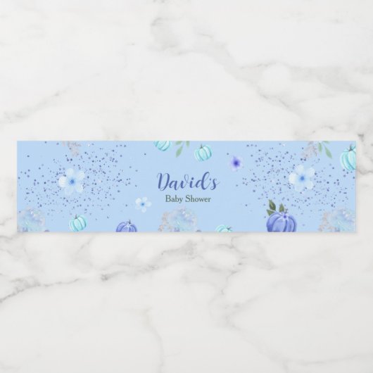 Blue Little Pumpkin Baby Shower  ペットボトルラベル (シングルラベル)
