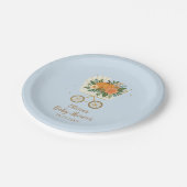Blue Little Pumpkin Baby Shower ペーパープレート (アングル)