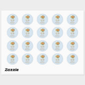 Blue Little Pumpkin Baby Shower Round Sticker Fall ラウンドシール (シート)