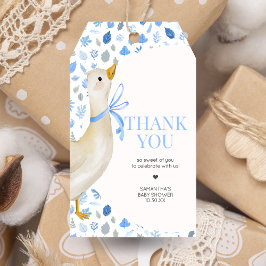 Blue Little Silly Goose Baby Shower Favor Tags ギフトタグ