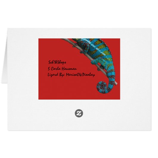 Blue Lizard "I'll miss you!" Greeting Card (裏面横)
