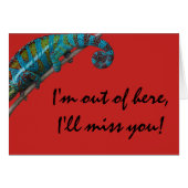 Blue Lizard "I'll miss you!" Greeting Card (正面横)