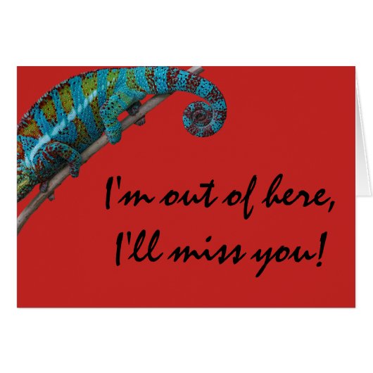 Blue Lizard "I'll miss you!" Greeting Card (正面横)